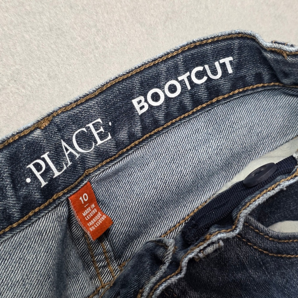 Children's Place Classic Boot Cut - Dark Wash- Girls Size 10 - Picture 3 of 6